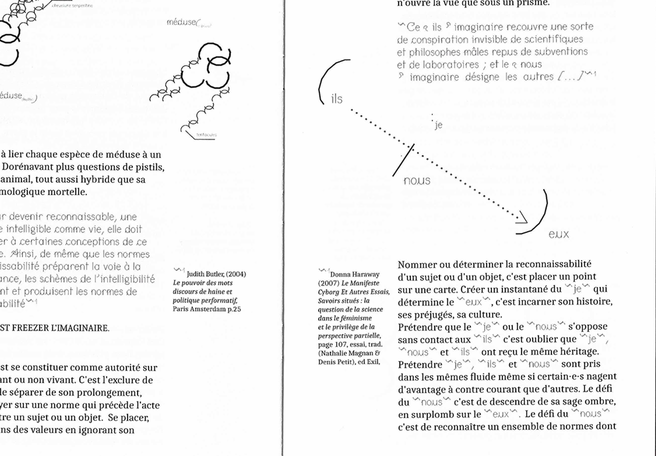 Détail des schémas de biologie réinterprété avec les glyphes post-binaire du caractère CirrusCumulus par Nino André