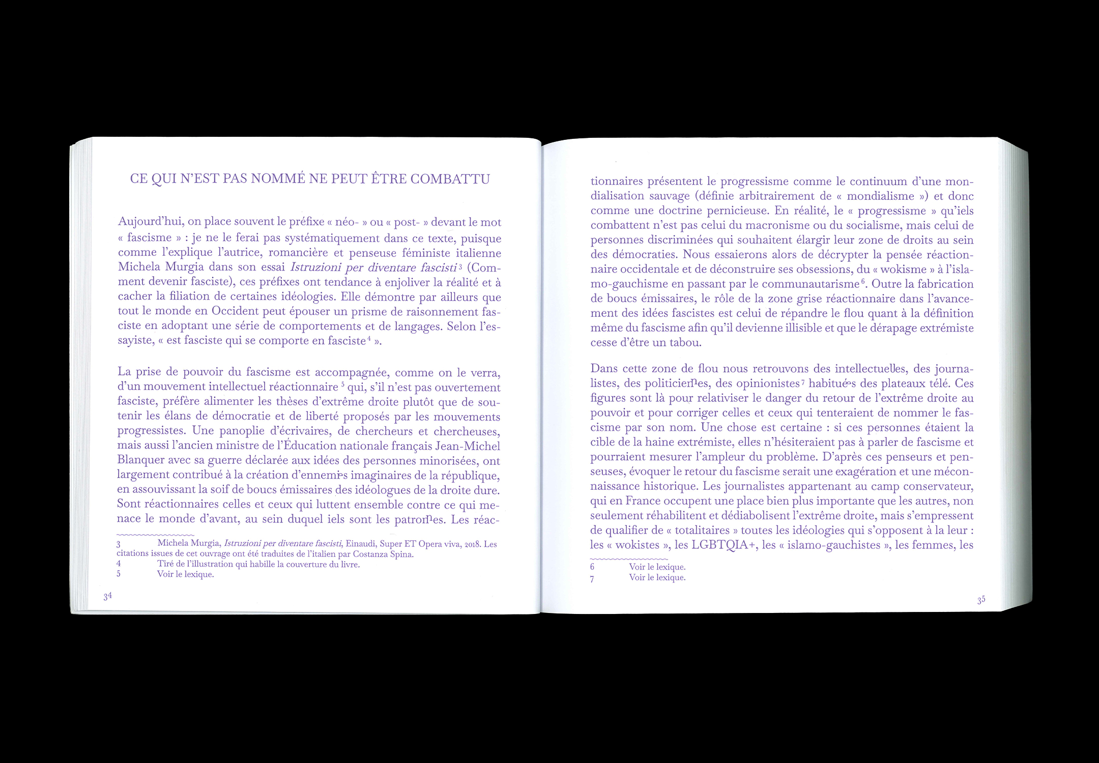 Double page du livre Manifeste pour une démocratie déviante