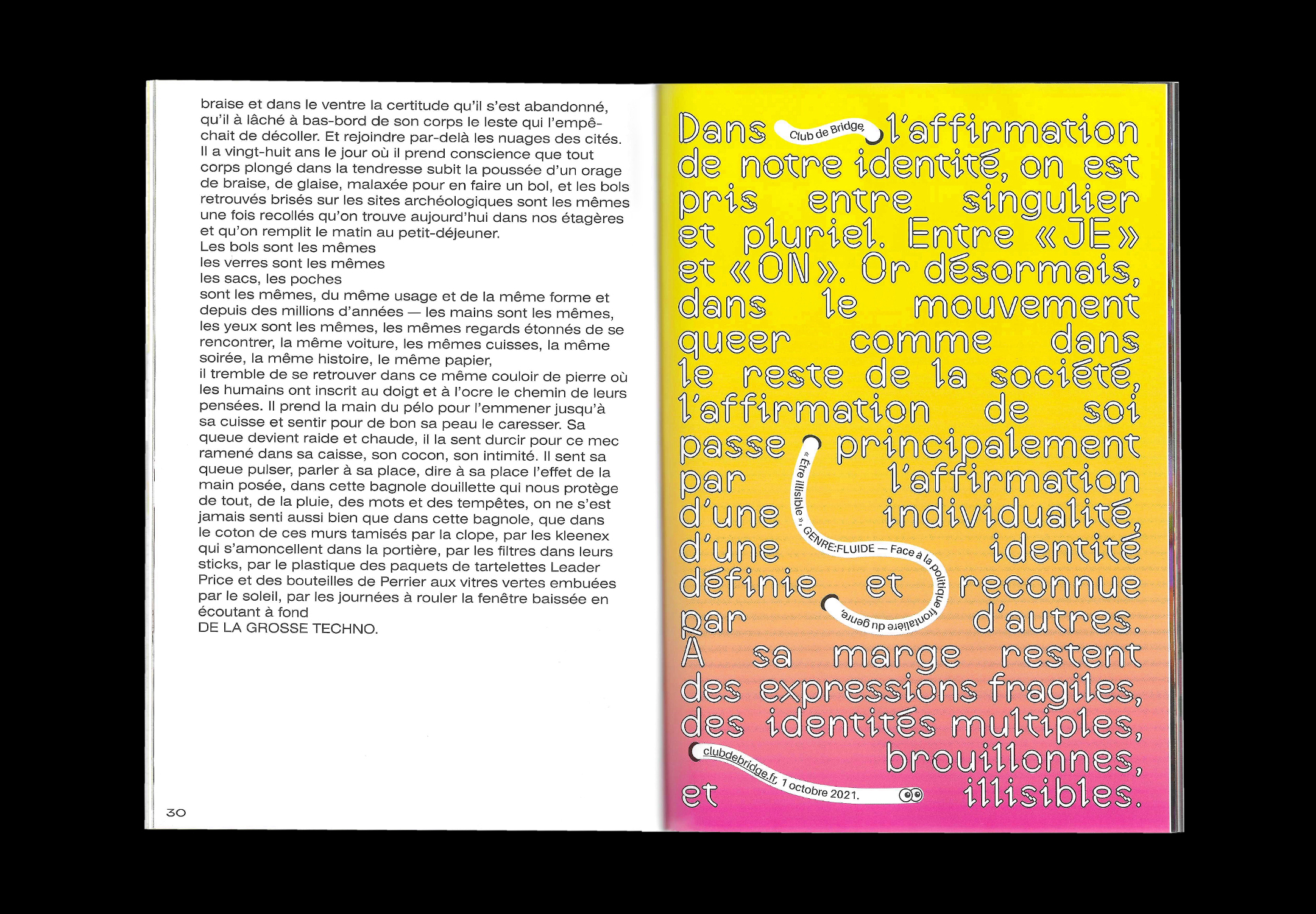 Double page et contribution de Bye Bye Binary au n°53 de la revue IF revue des arts et des écritures contemporaines