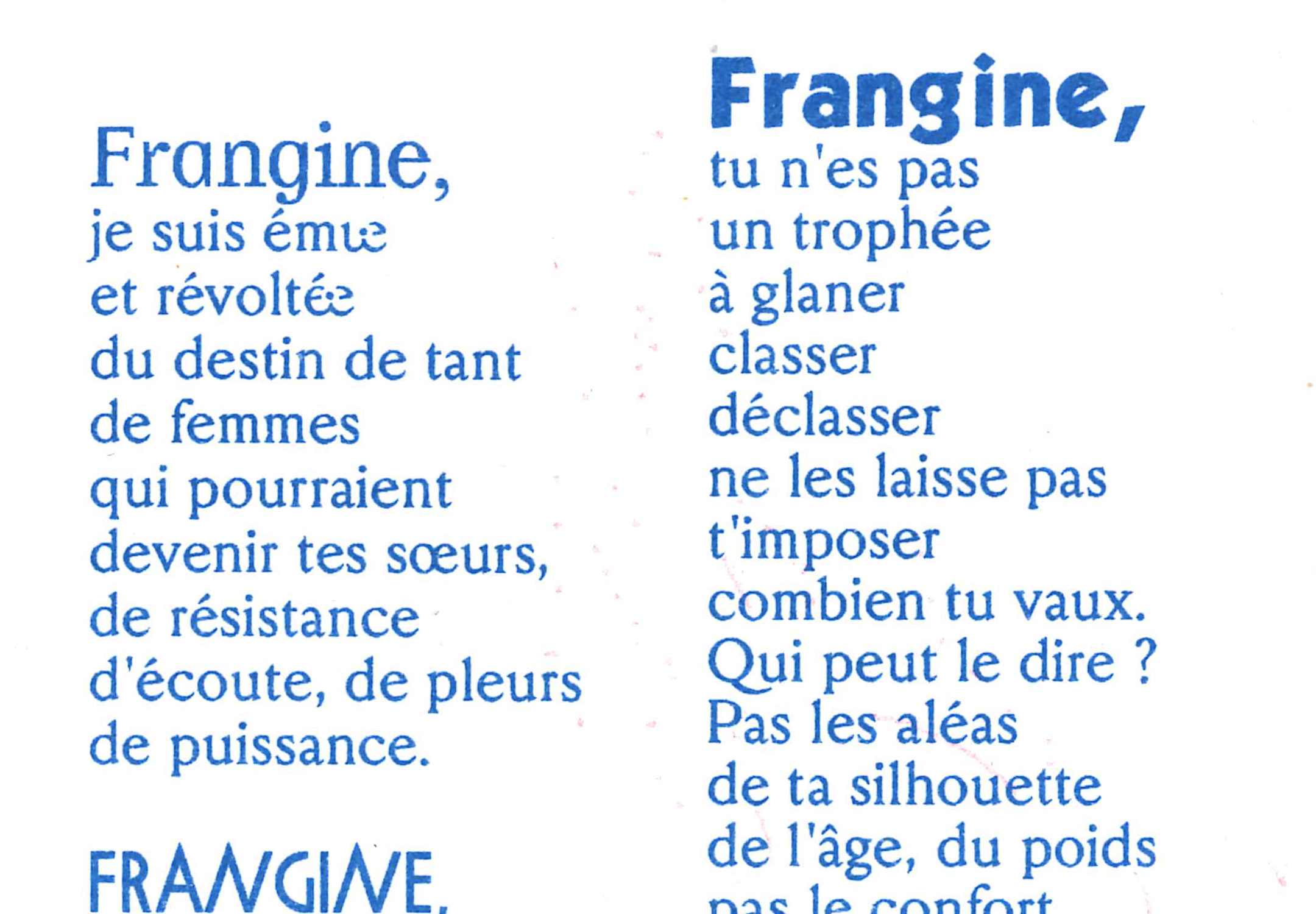 Détail du fanzine Adelphe avec une ligature post-binaire