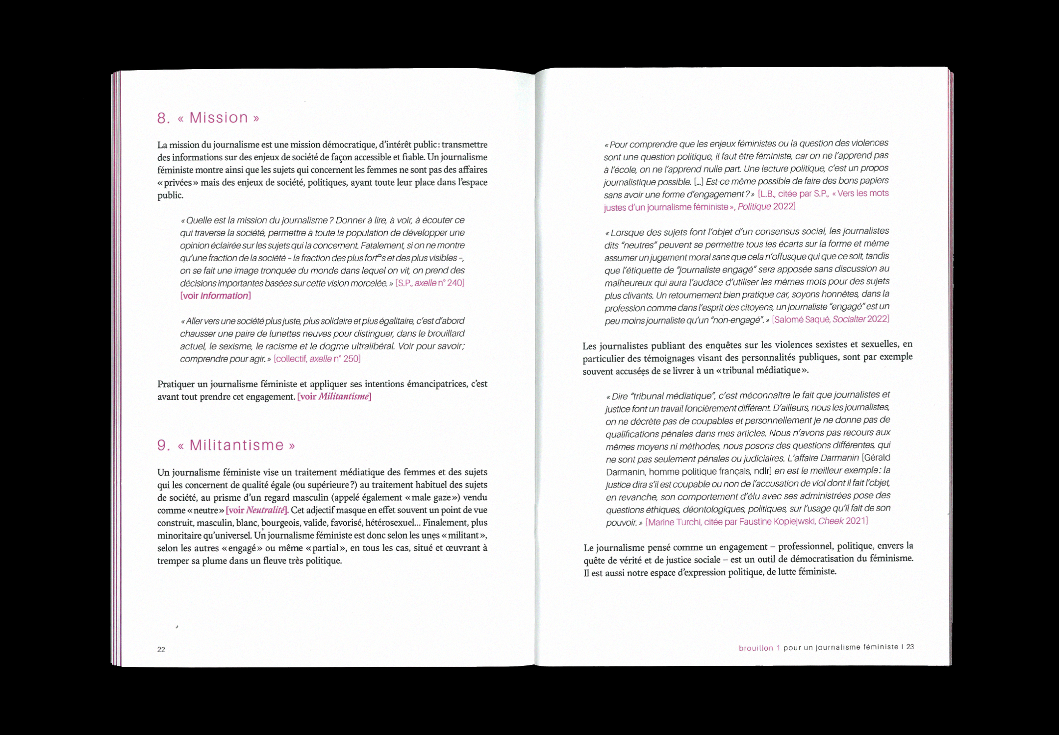 Double-page intérieure de la brochure, texte uniquement