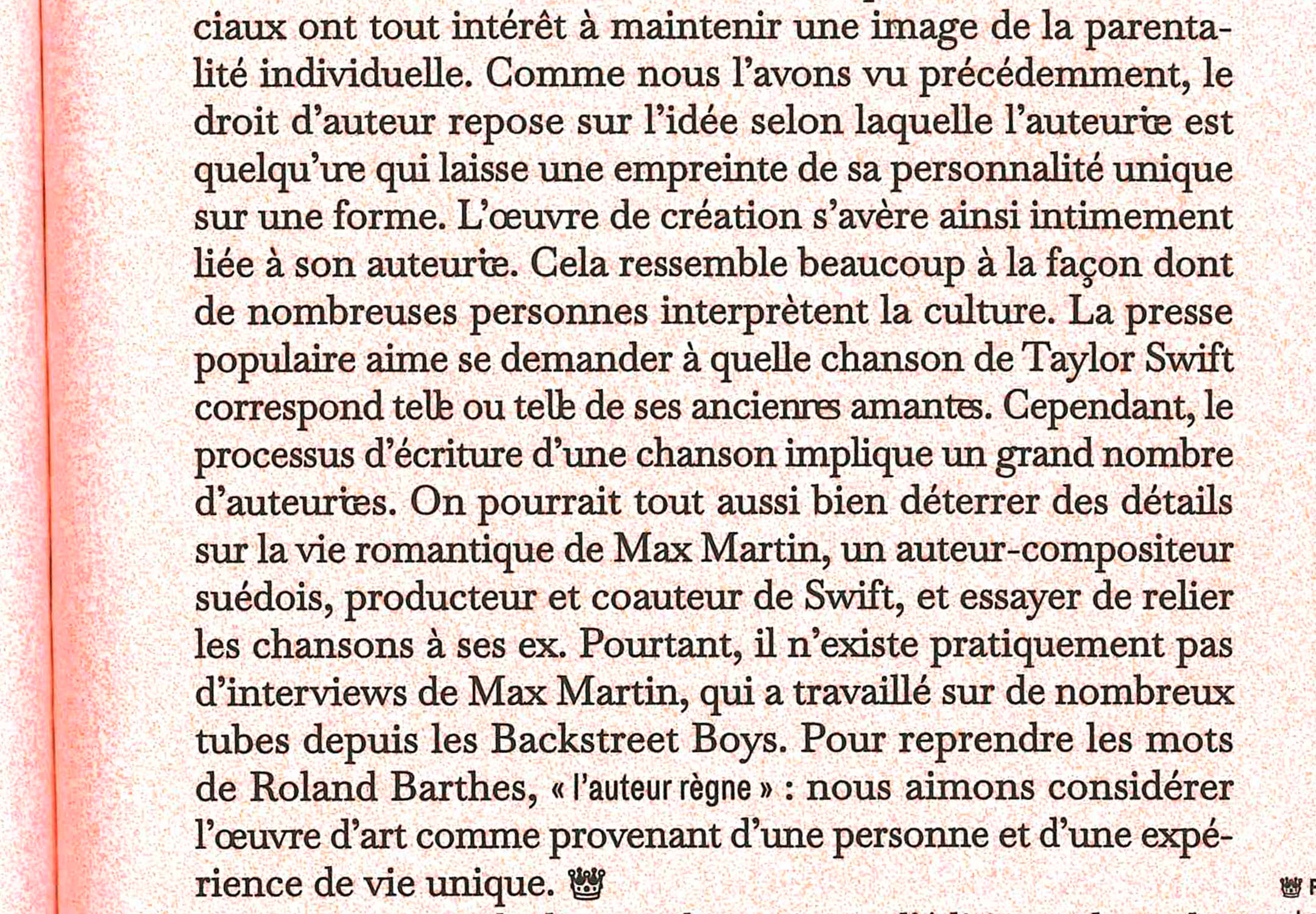 Focus sur une anecdote concernant taylor swift.