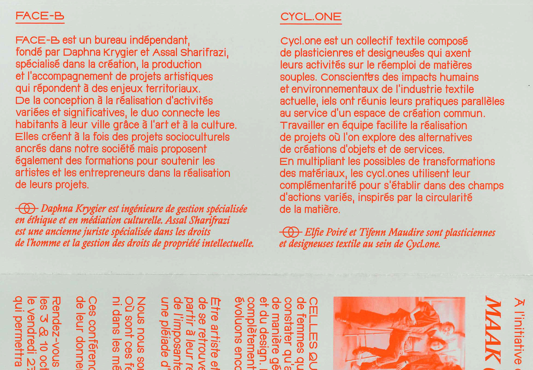 Détail de l'affiche du cycle de conférence Celles qui font le design