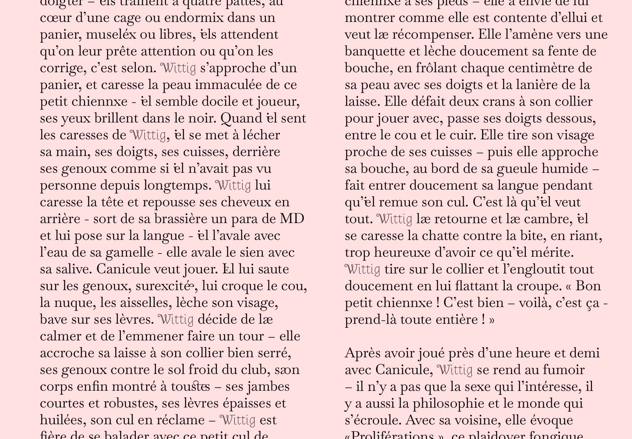 Détail d'une page du fanzine de France Baise, Point de fugue.