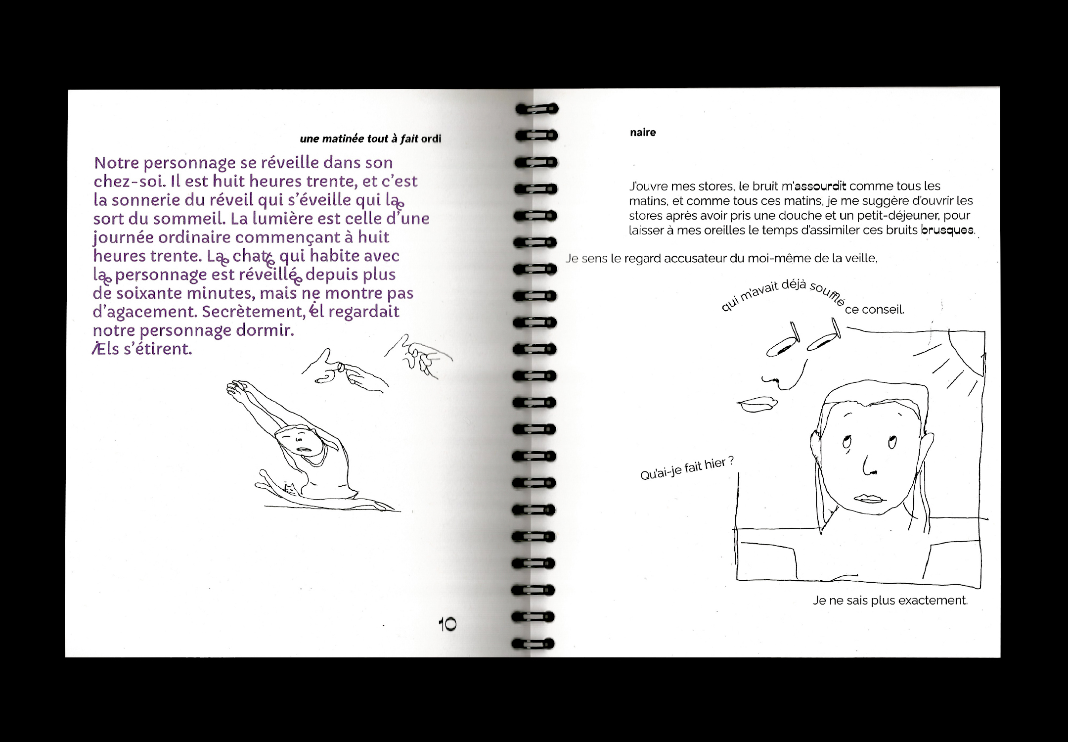 !double-page de texte avec des illustrations.