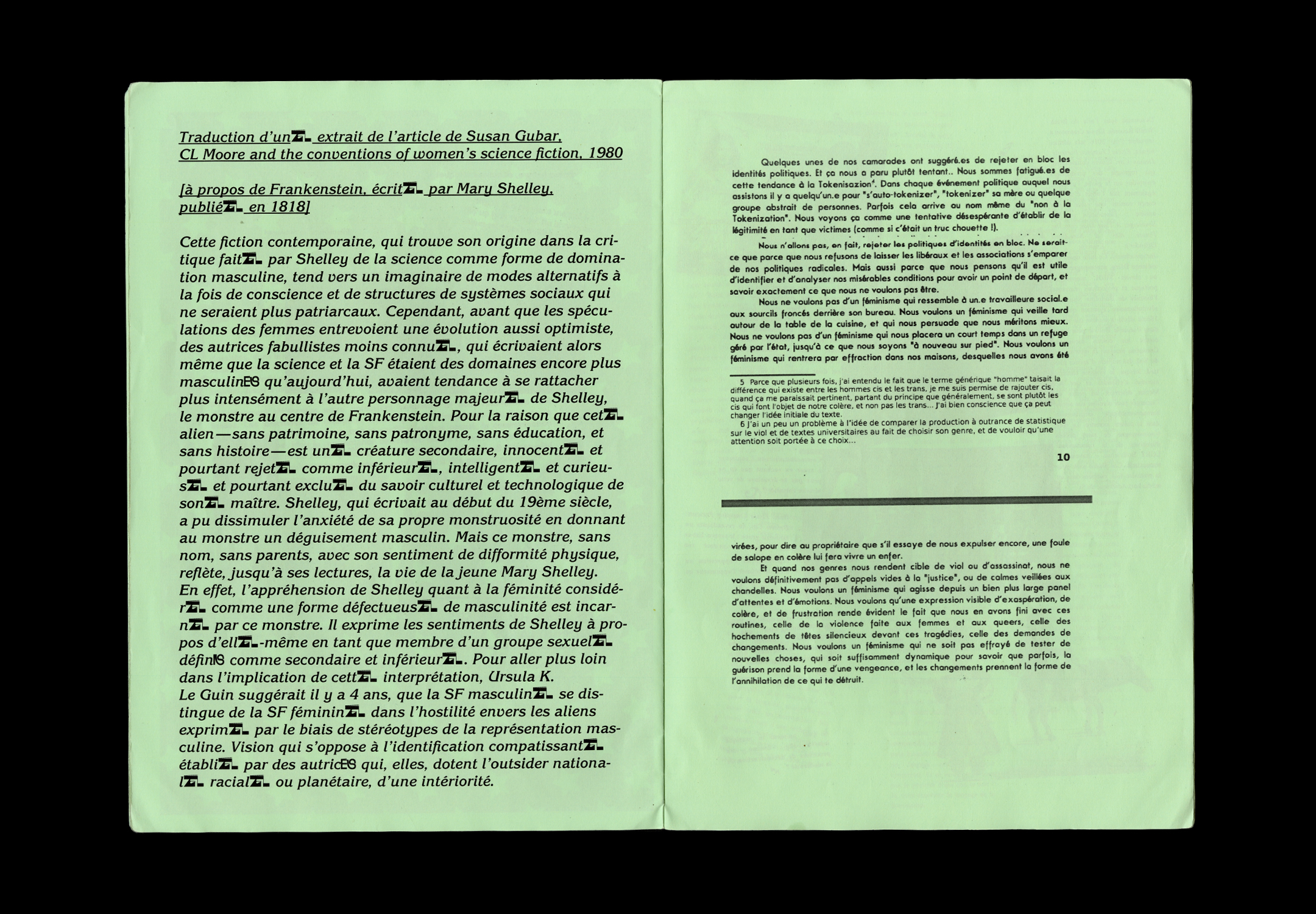 Double page intérieure du fanzine Amils Agitels