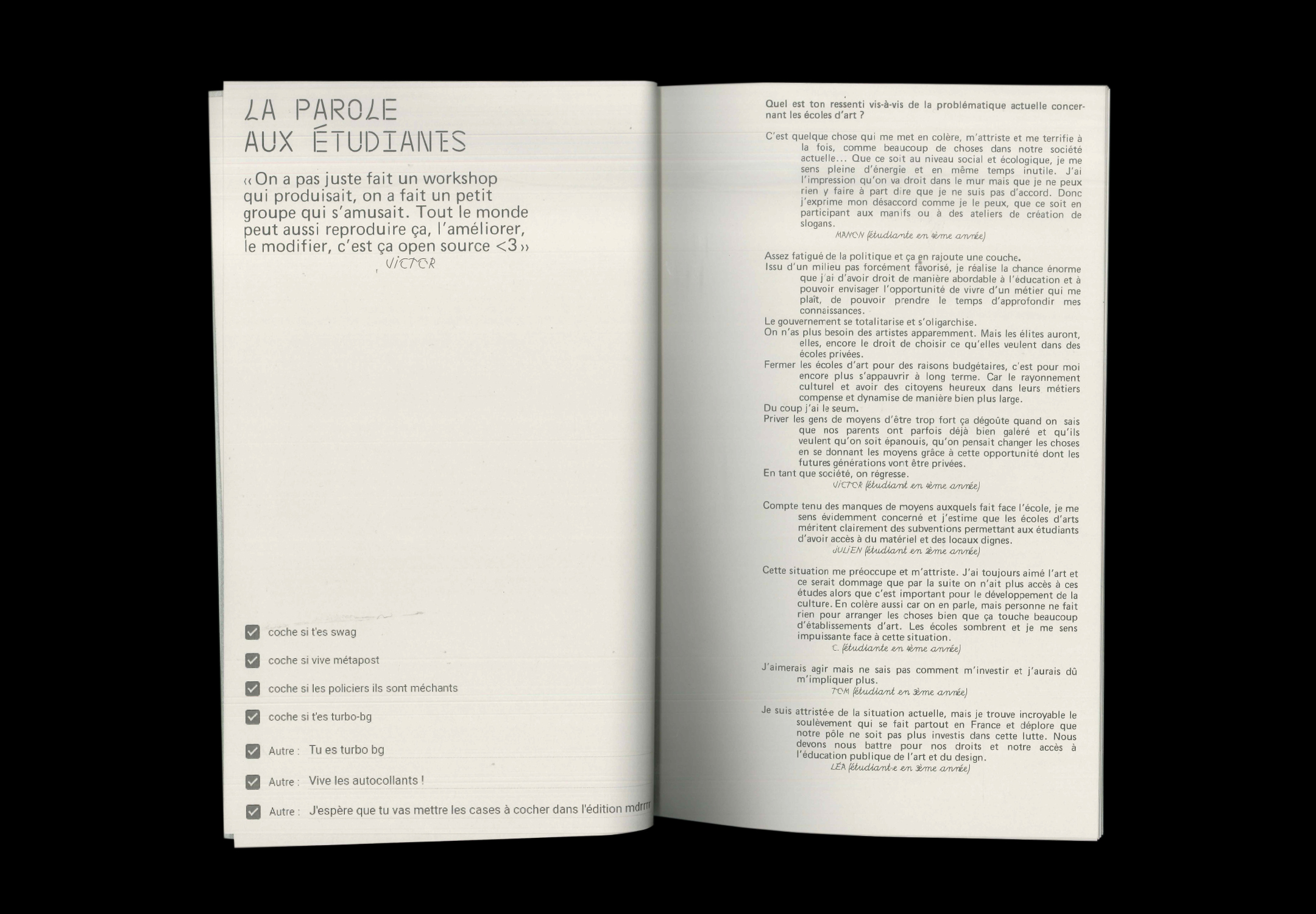 Double page de Zones denses Zones d'entre