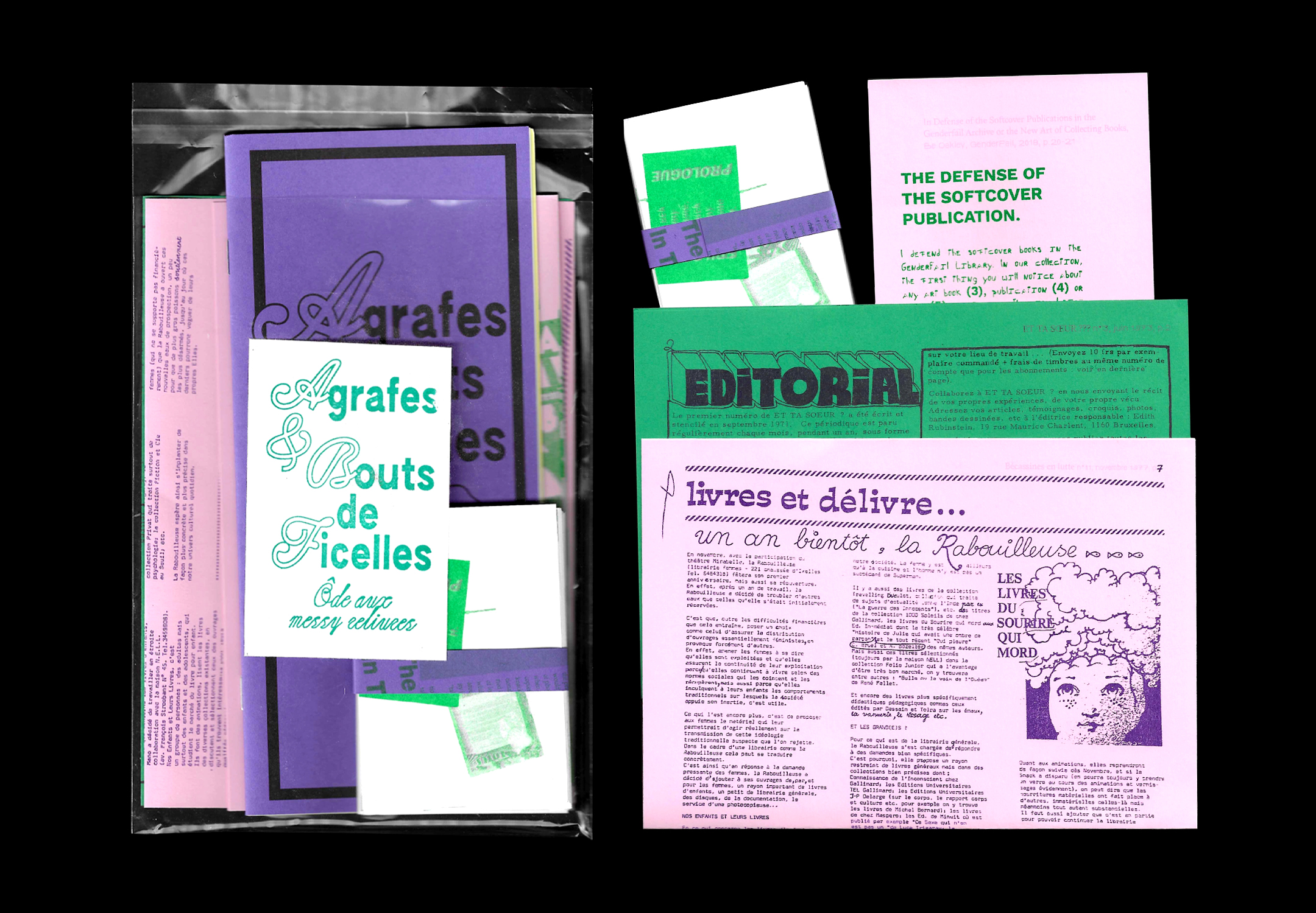 Vue d'ensemble de la pochette et des divers documents