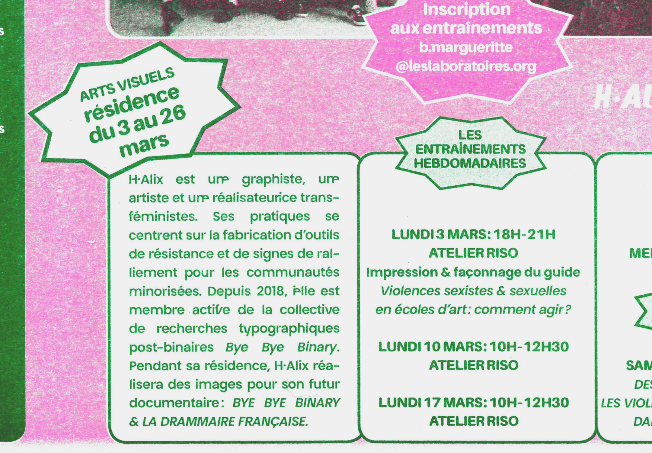 Détail de la gazette et zoom sur les ligatures post-binaires de l'Amiamie.