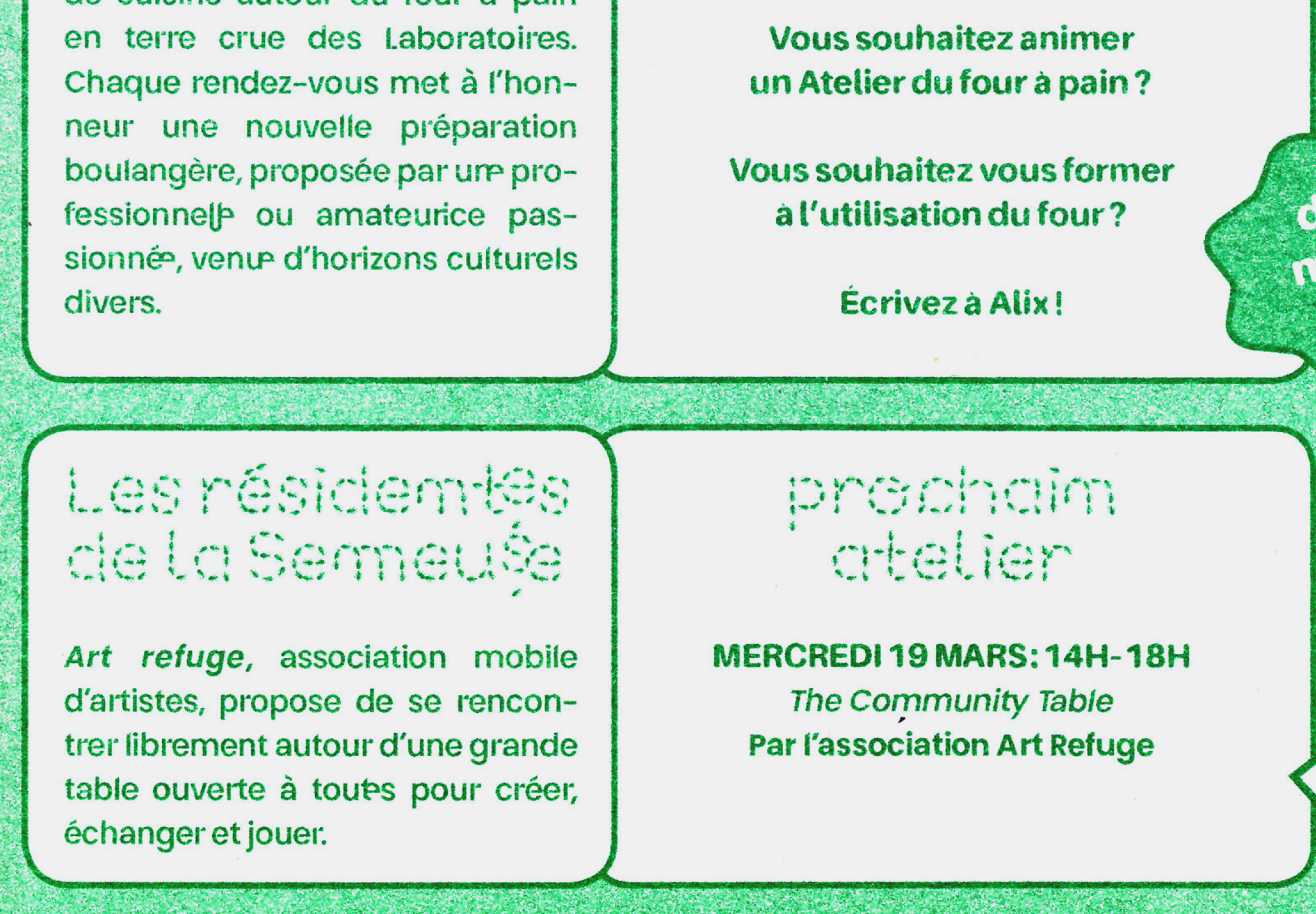 Détail de la gazette et zoom sur les ligatures post-binaires des Ouvrières et BBB Poppins.