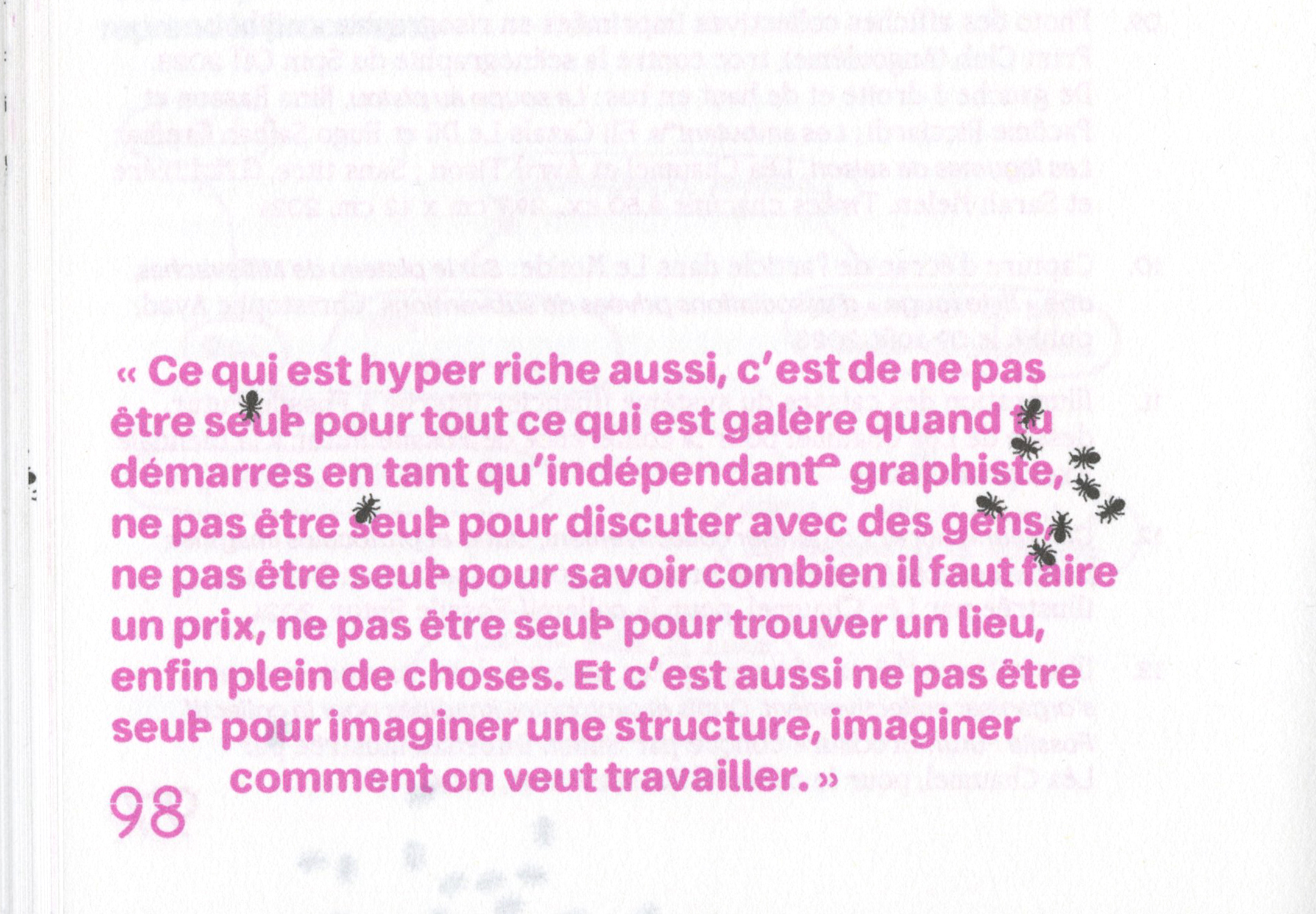 Zoom sur le texte et les ligatures post-binaires de l'Amiamie.