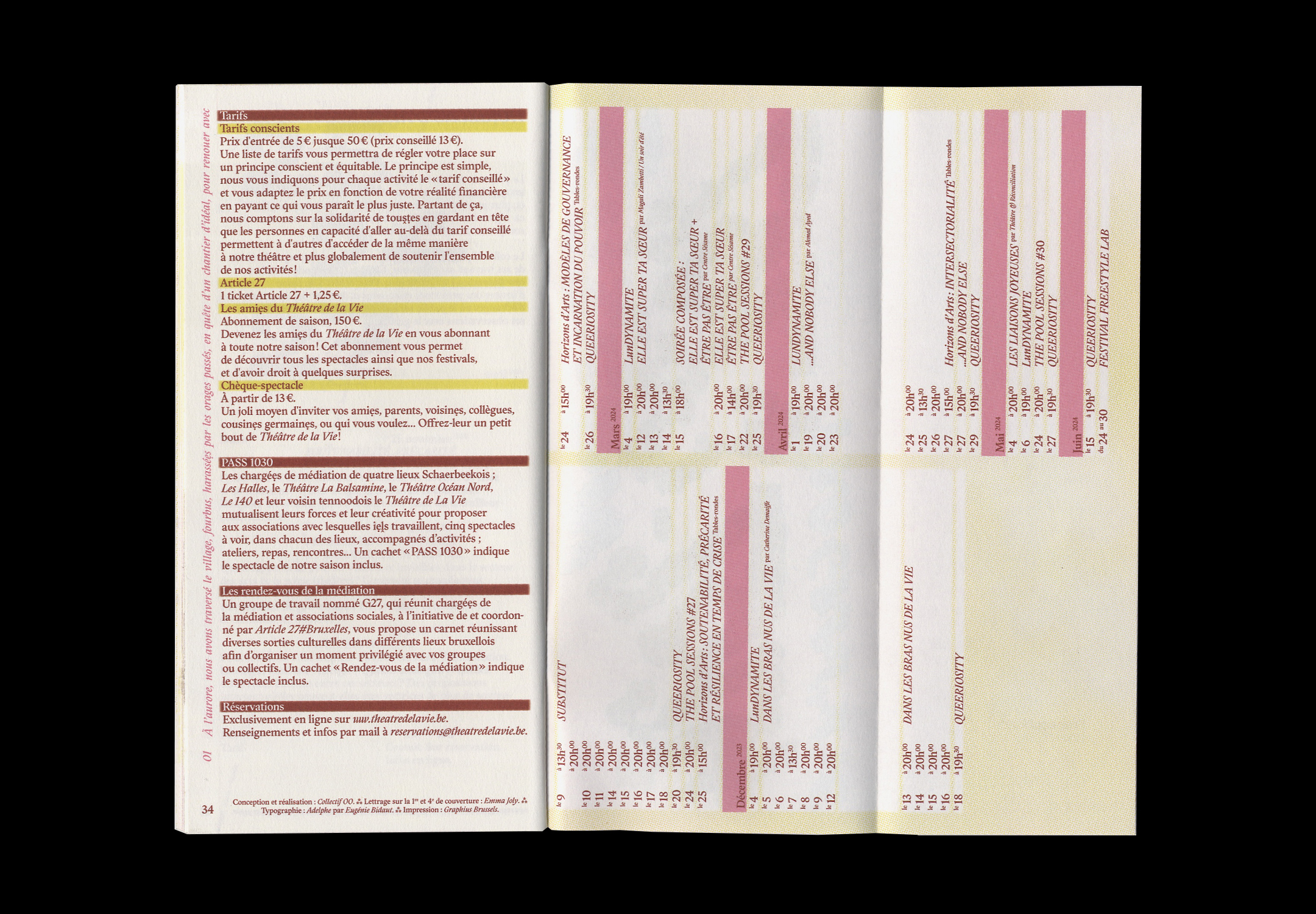 Vue de trois pages intérieures.