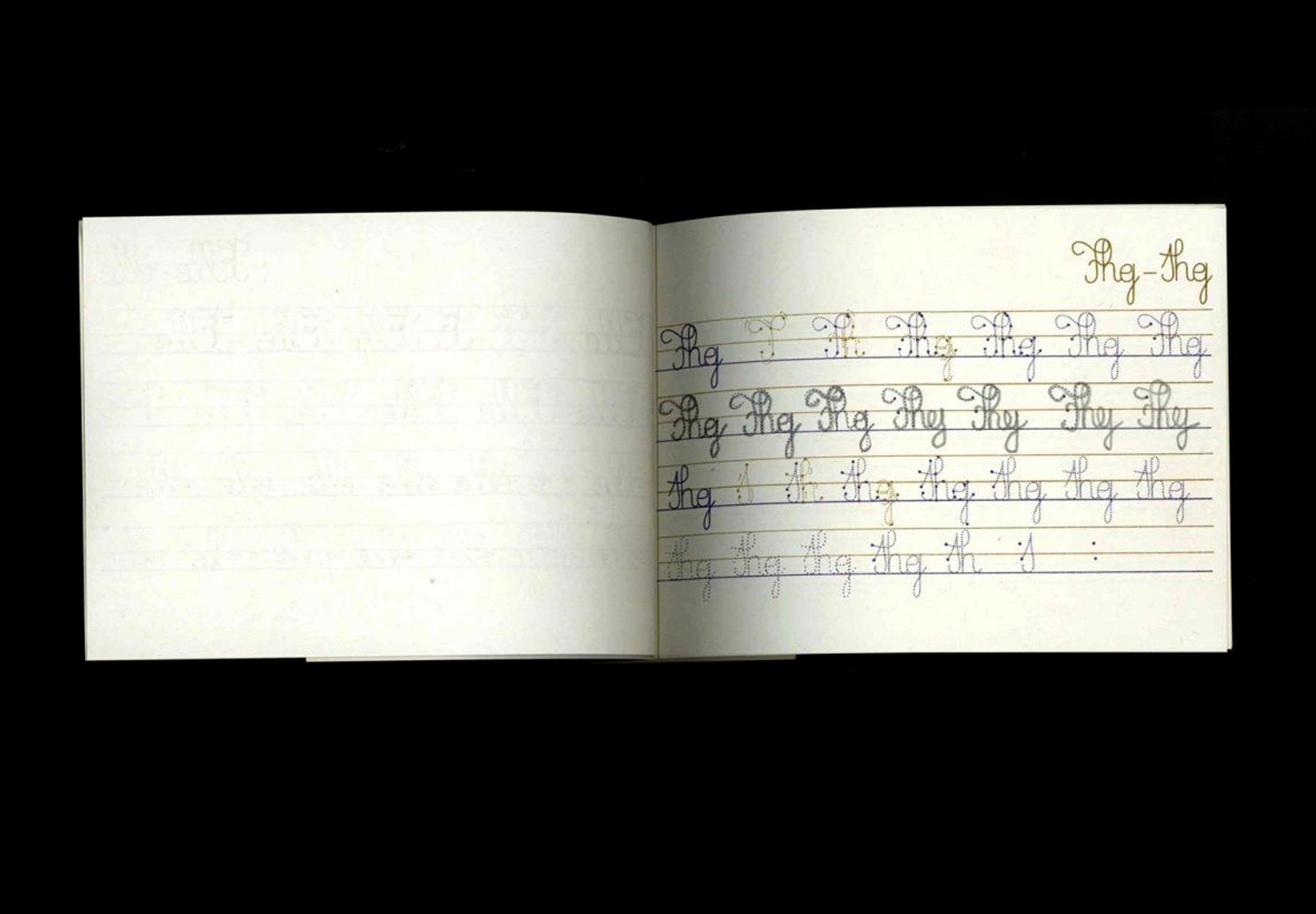 Vue d'une double-page intérieure du cahier d'écriture avec le pronom "ielle".
