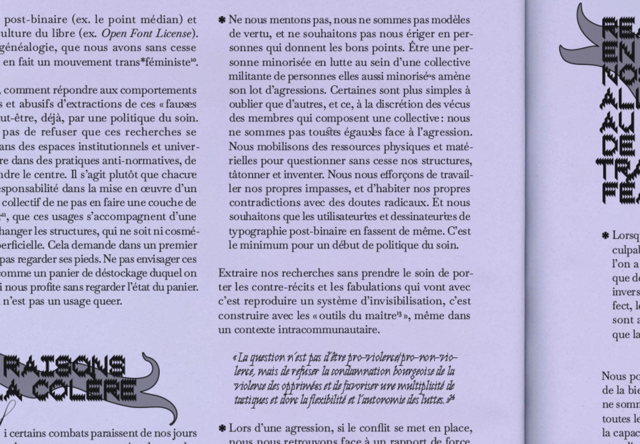 Détail d'une page avec des ligatures post-binaires